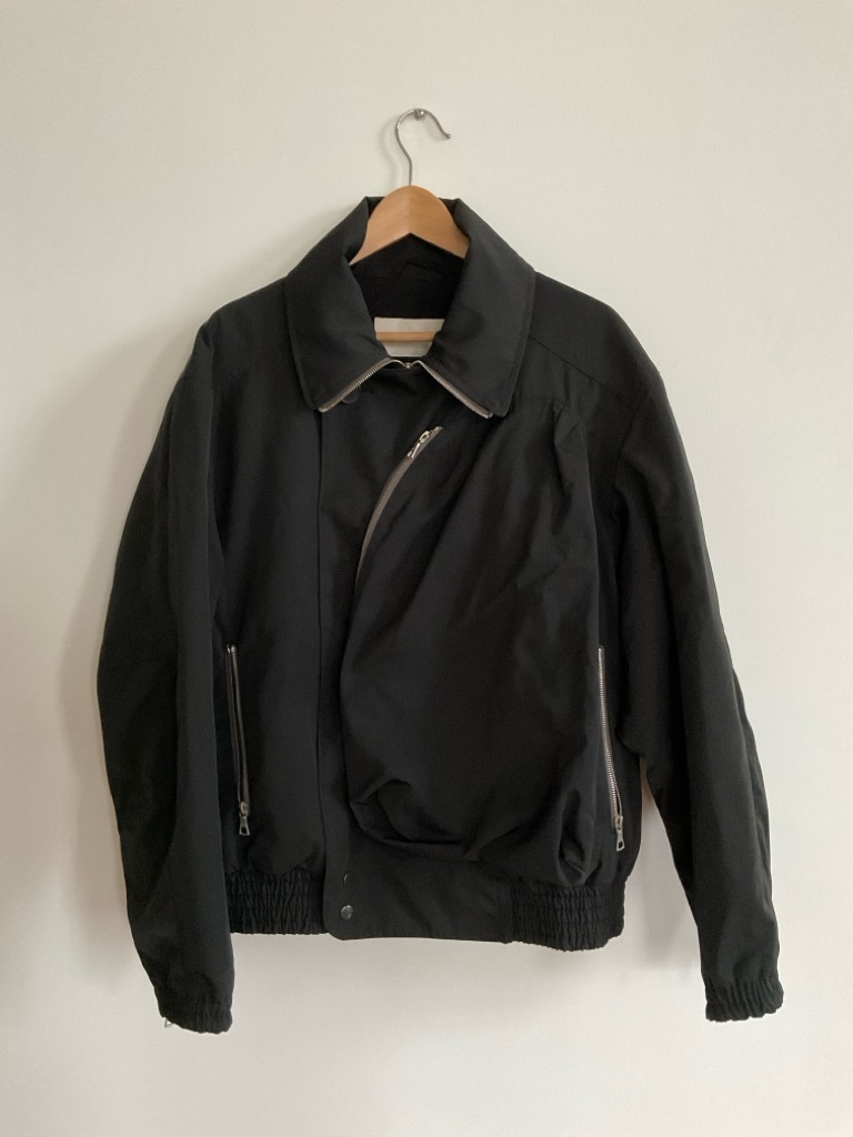 Men's Dries Van Noten Black Viller Nylon Bomber Jacket Medium
